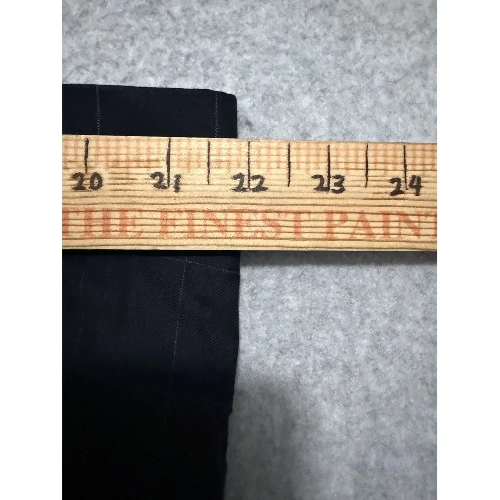 Harold Powell Suit Pants Mens 48 44x32 Black Wool Check Dress Trousers‎
